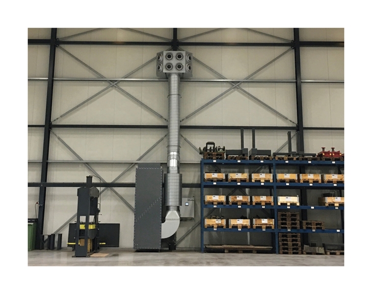 FM100 opmengunit in productiehal