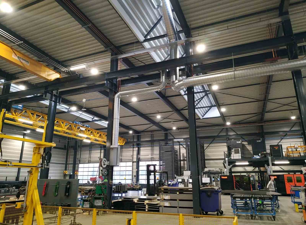 Industriële klimaattechniek in productiehallen