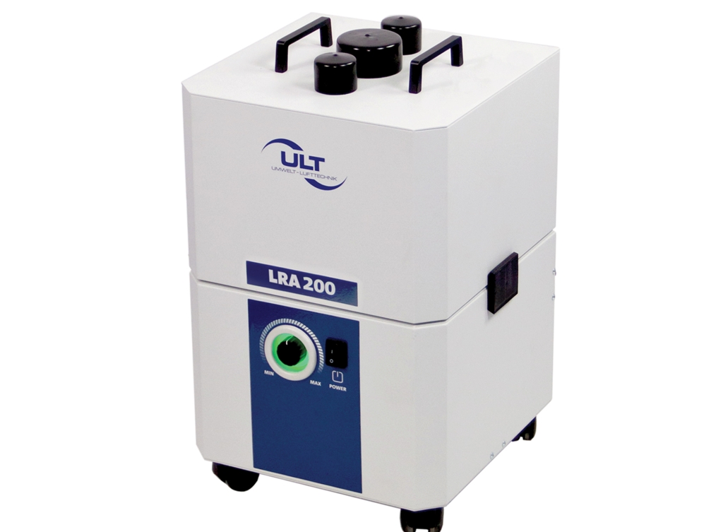 Afzuiging en filtratie met traploos regelbare afzuigcapaciteit