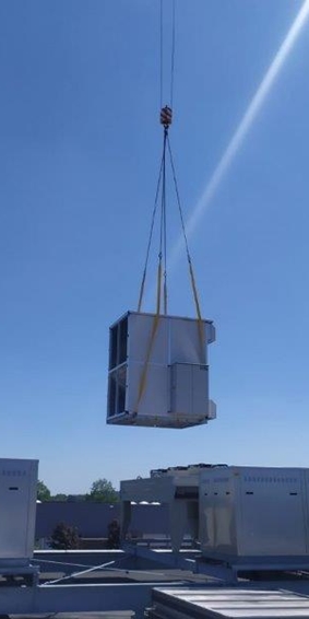 Luchtbehandelingskast plaatsen