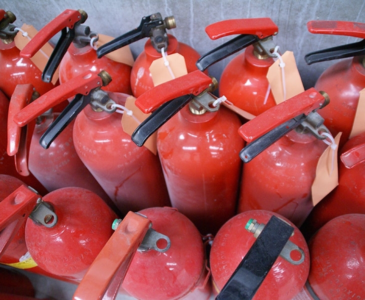 Leegzuigen brandblussers