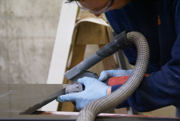 Afzuiging haakse slijper