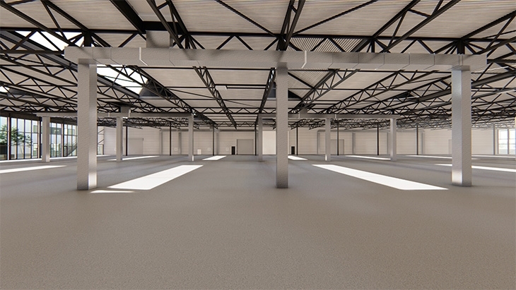 Verdringingsventilatie productiehal