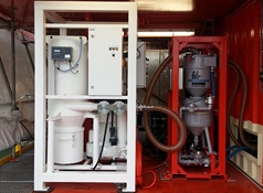 Afzuig skid aan boord offshore schip