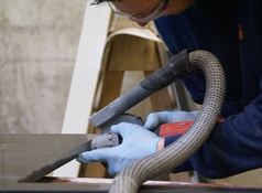 stofafzuiging haakse slijper