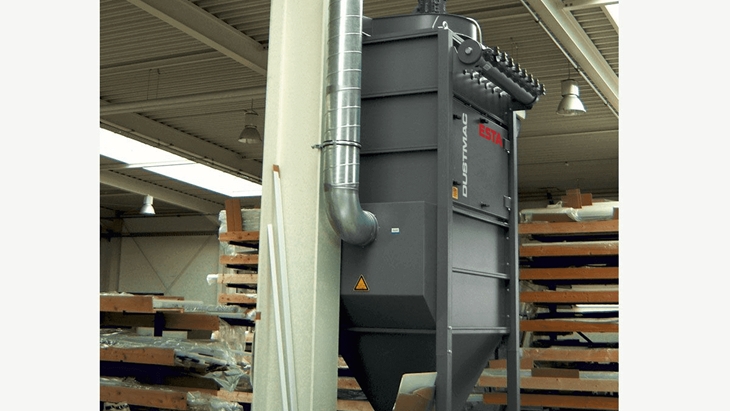 Stationaire ontstoffingsmachine DUSTMAC-S voor cementstof, krijt  en glasvezels